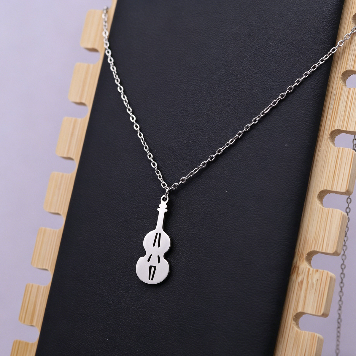 Musical Instrument Jewelry - Kinitial Stainless Steel Violin Cello Pendant