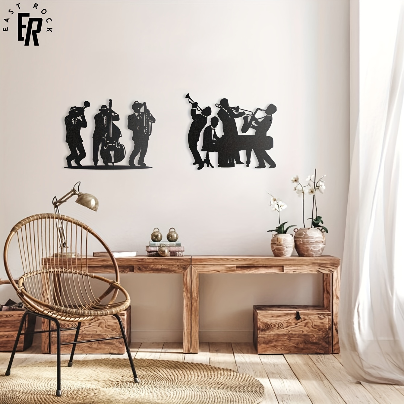 Metal Musician Silhouette Wall - Musical Instrument Logo ulasan dan harga