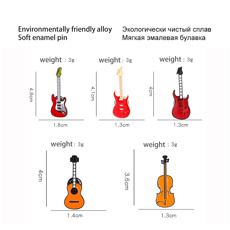 Pins Custom Bass Guitar Brooch - Musical Instrument Jewelry ulasan dan harga