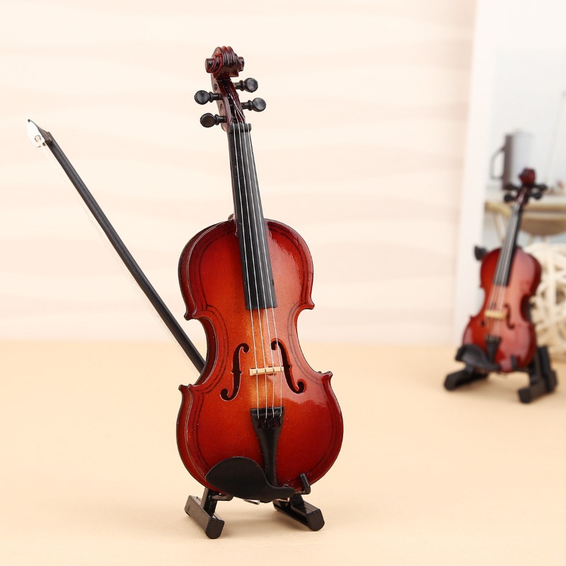 Tiny Violin Figurine Handmade  - Musical Instrument Old ulasan dan harga