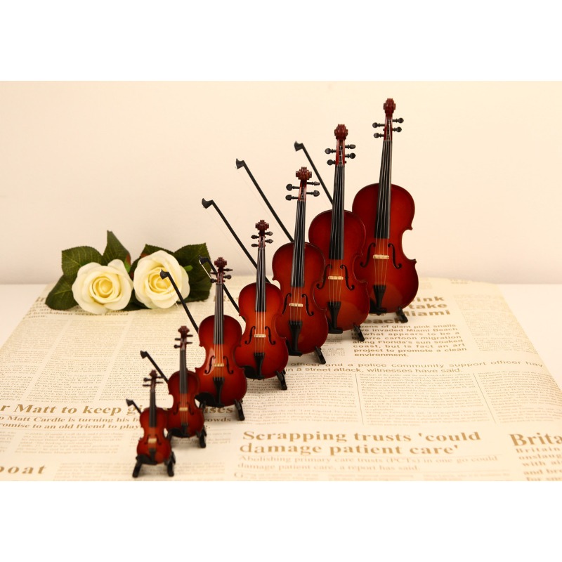 Tiny Violin Figurine Handmade  - Musical Instrument Old ulasan dan harga