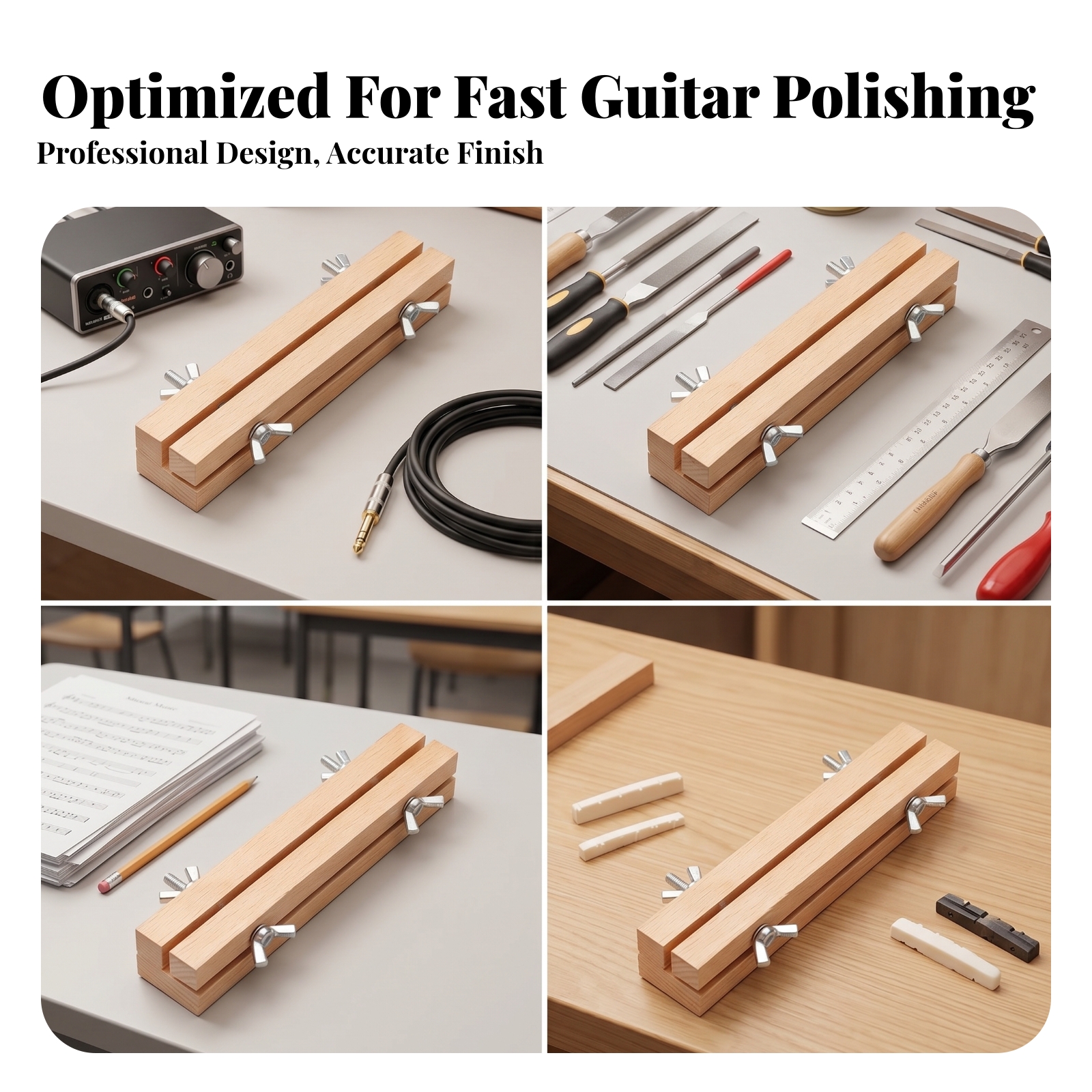 Guitar Nut Sanding Tool Wooden - Musical Instrument Guitar ulasan dan harga