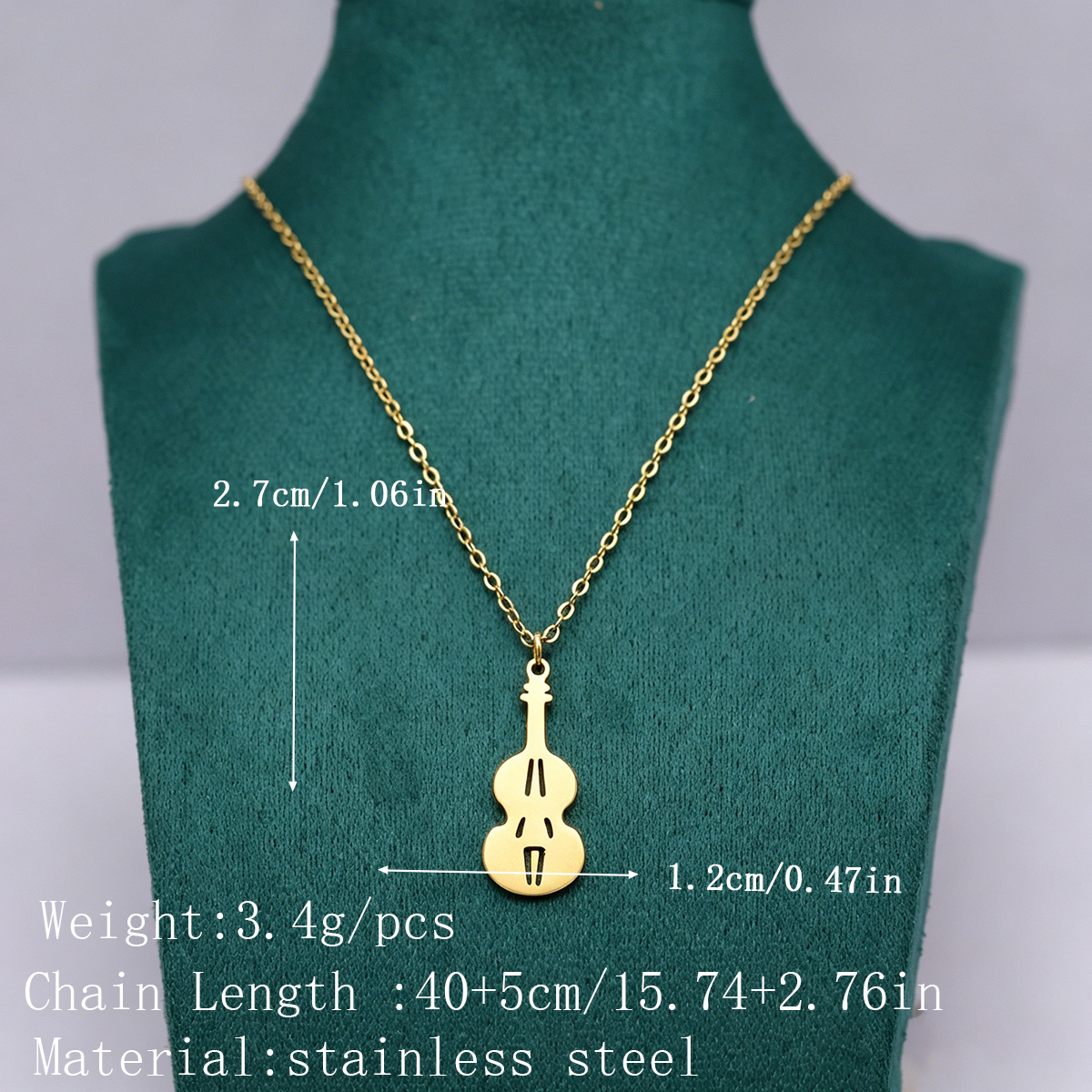 Kinitial Stainless Steel Violi - Musical Instrument Jewelry ulasan dan harga