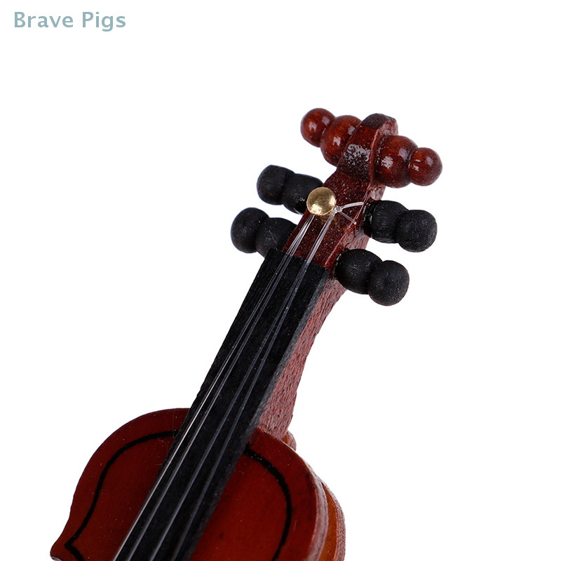 Dollhouse Violin Mini Wooden I - Musical Instrument Old ulasan dan harga