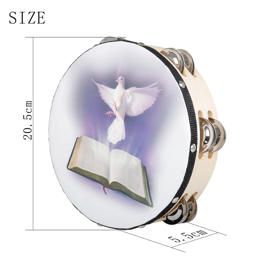 8 Inch Tambourine Peace Pigeon - Musical Instrument Game ulasan dan harga