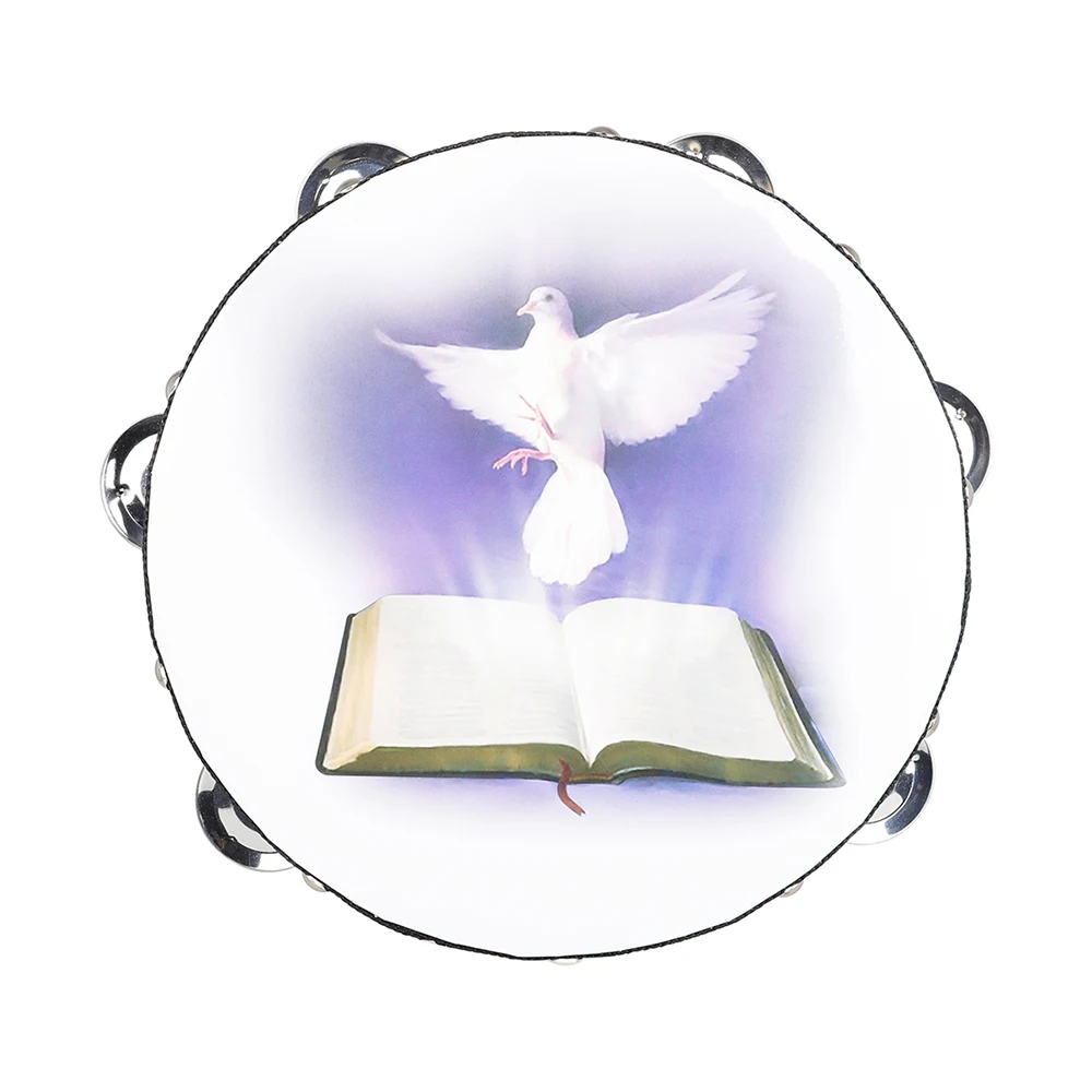 8 Inch Tambourine Peace Pigeon - Musical Instrument Game ulasan dan harga