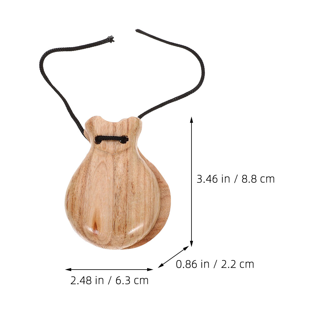 2Pcs Wood Castanets Spanish Wo - Musical Instrument Clapper ulasan dan harga