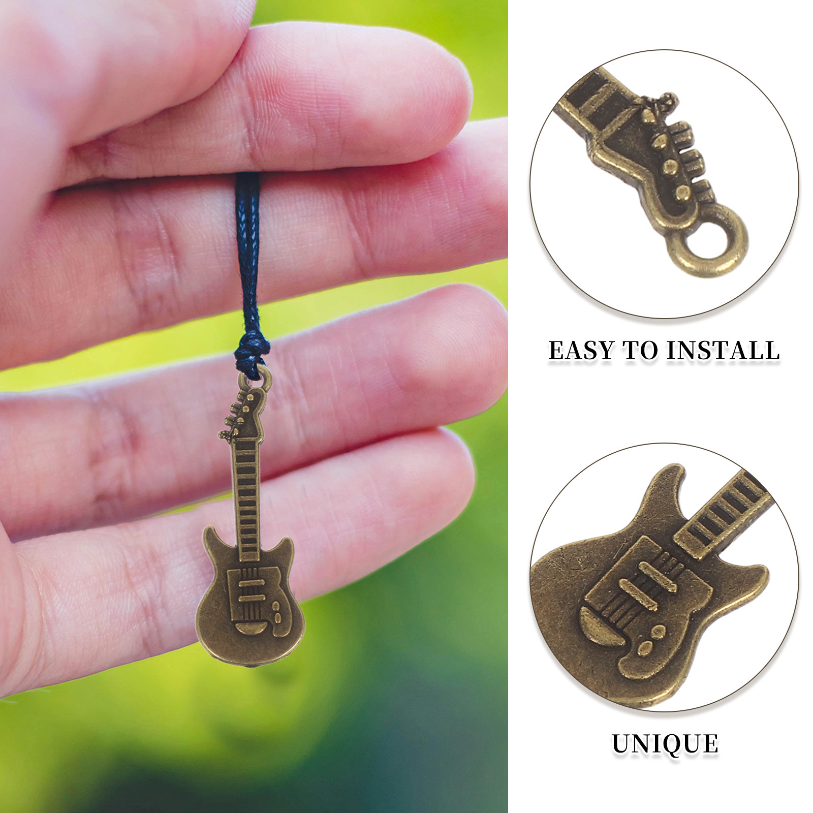 50Pcs Rustic Guitar Pendants V - Musical Instrument Jewelry ulasan dan harga