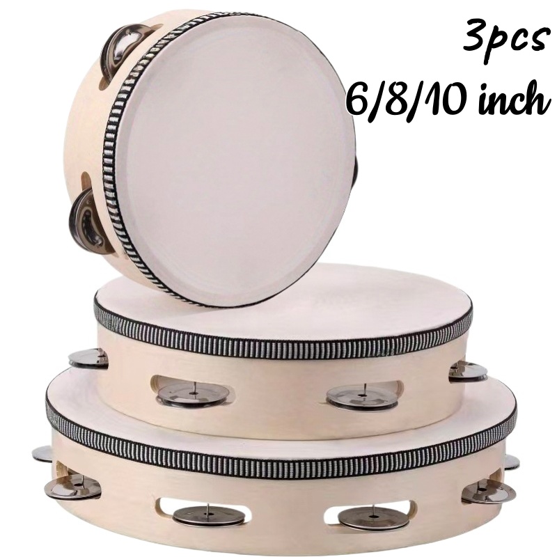 1/3pcs Wooden Tambourine 6/8/1 - Musical Instrument Game ulasan dan harga