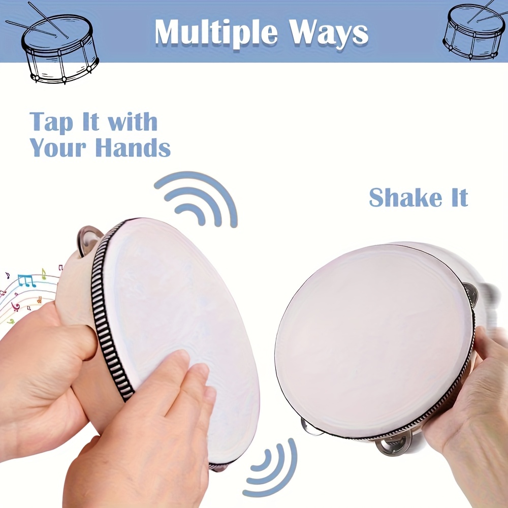 1/3pcs Wooden Tambourine 6/8/1 - Musical Instrument Game ulasan dan harga