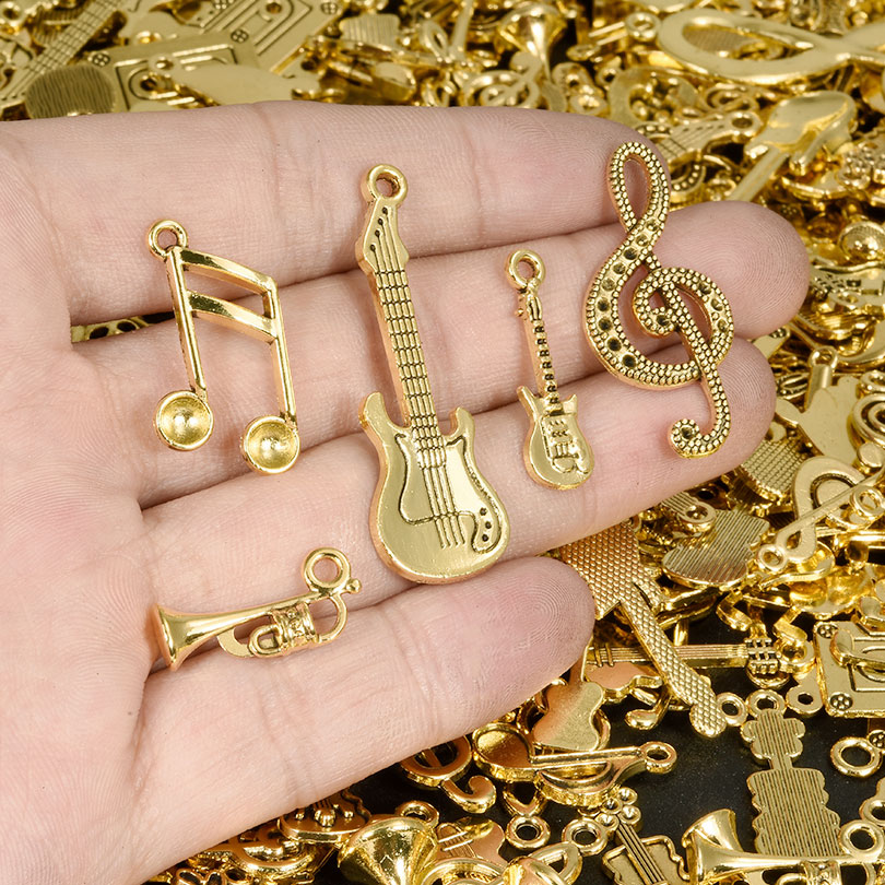 10/20/30pcs Retro Gold Color A - Musical Instrument Old ulasan dan harga