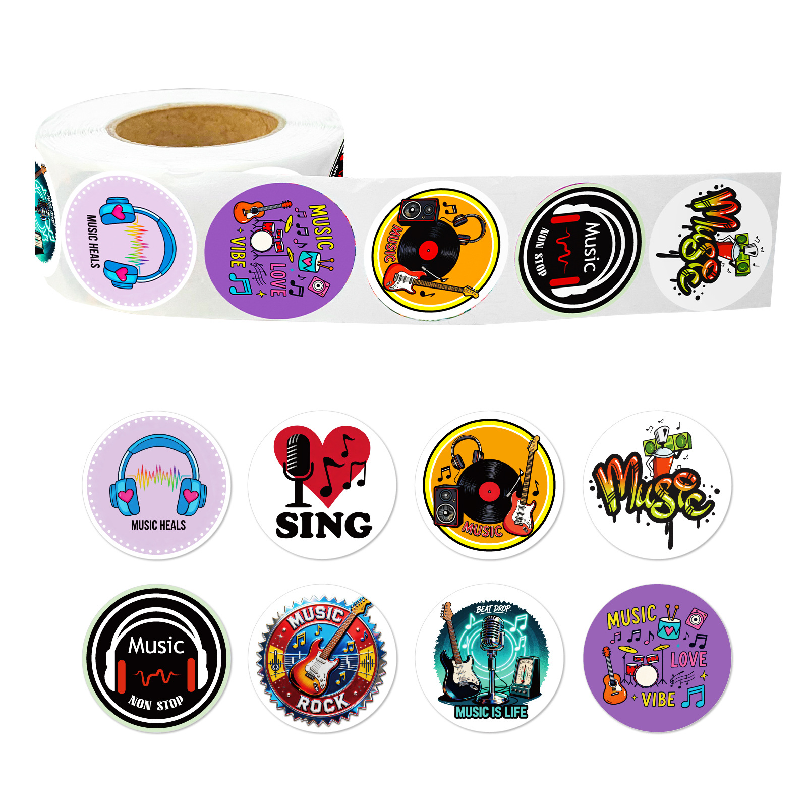 500pcs Music Roll Stickers, Cu - Musical Instrument Old ulasan dan harga