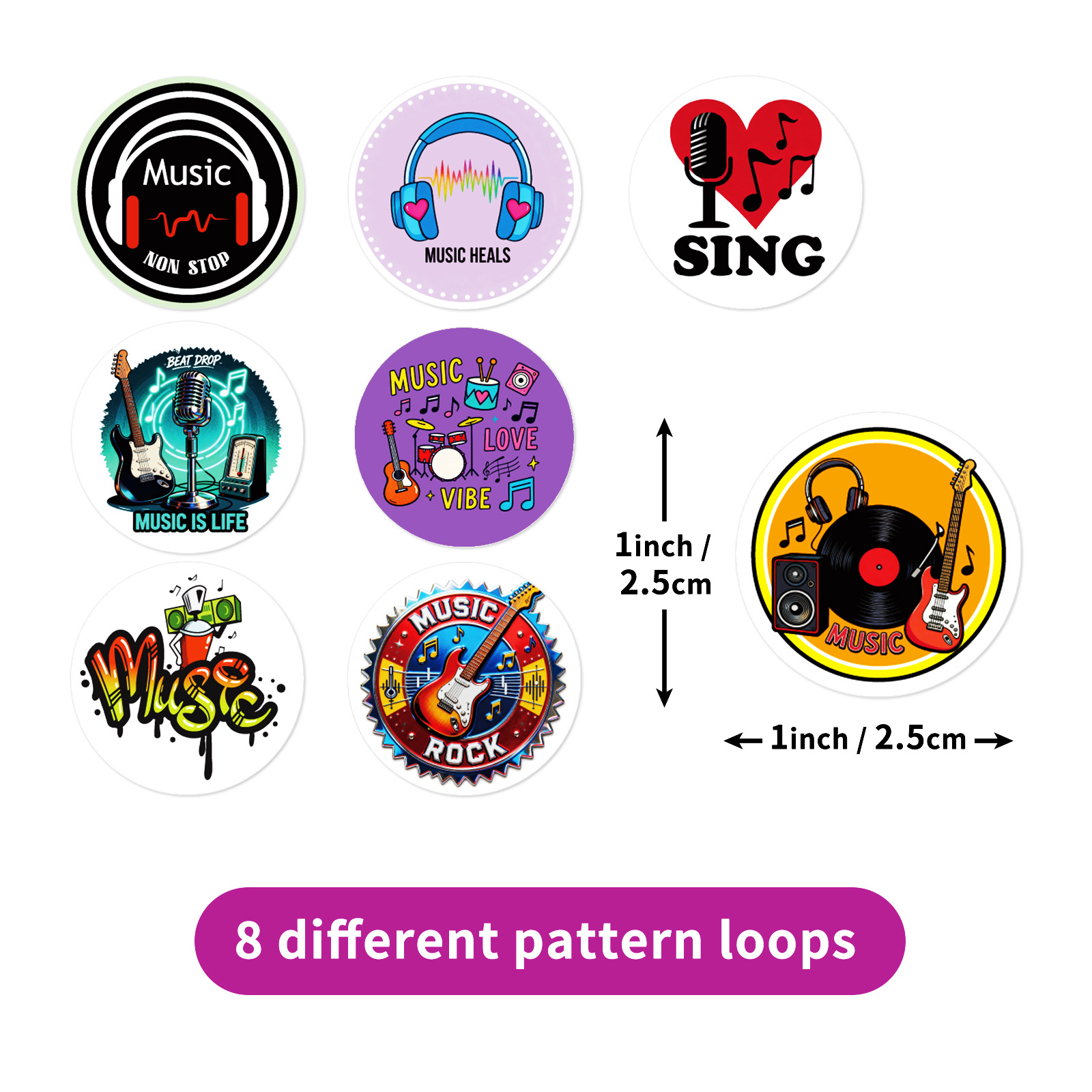 500pcs Music Roll Stickers, Cu - Musical Instrument Old ulasan dan harga
