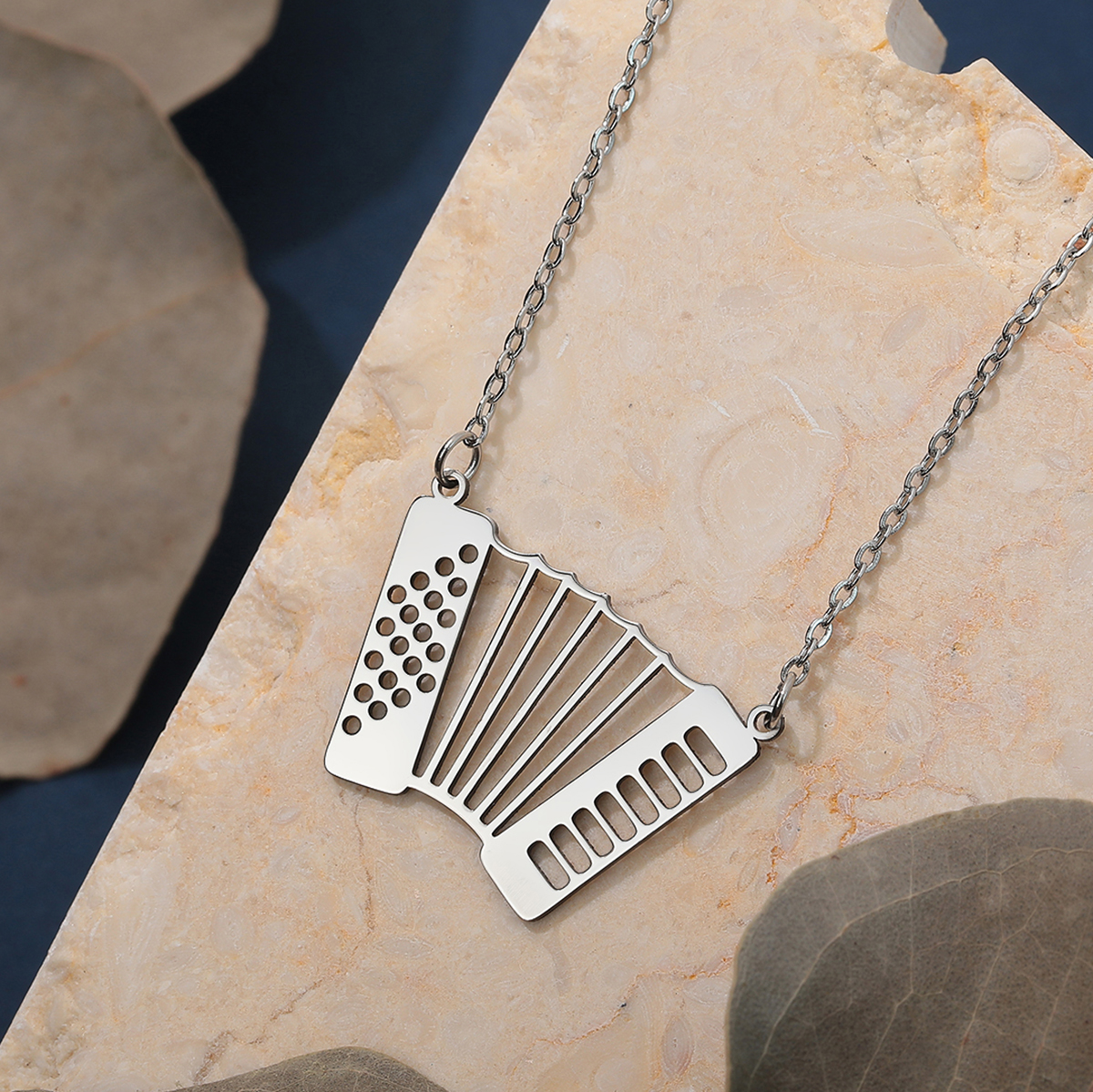 Kinitial Stainless Steel Accor - Musical Instrument Jewelry ulasan dan harga