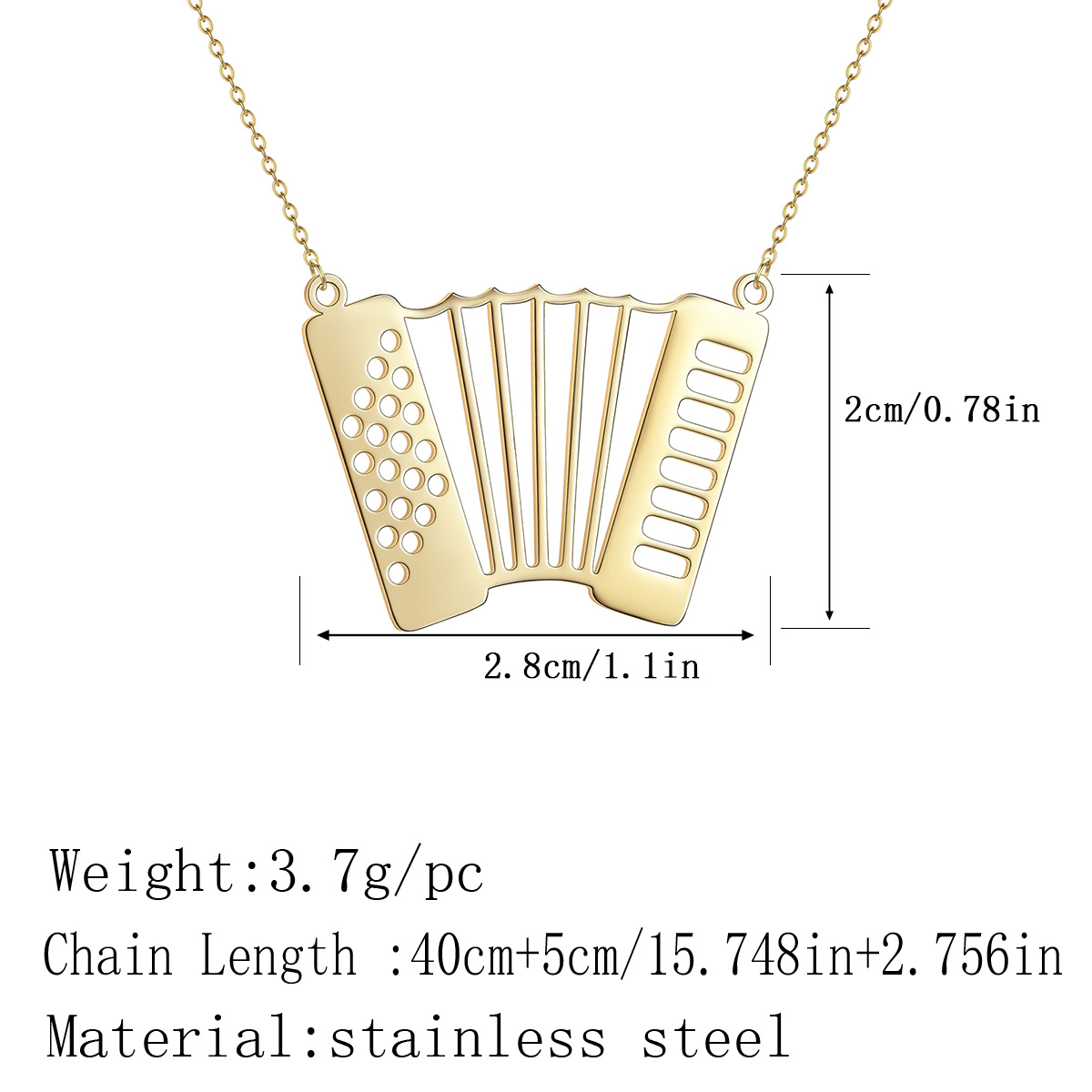 Kinitial Stainless Steel Accor - Musical Instrument Jewelry ulasan dan harga