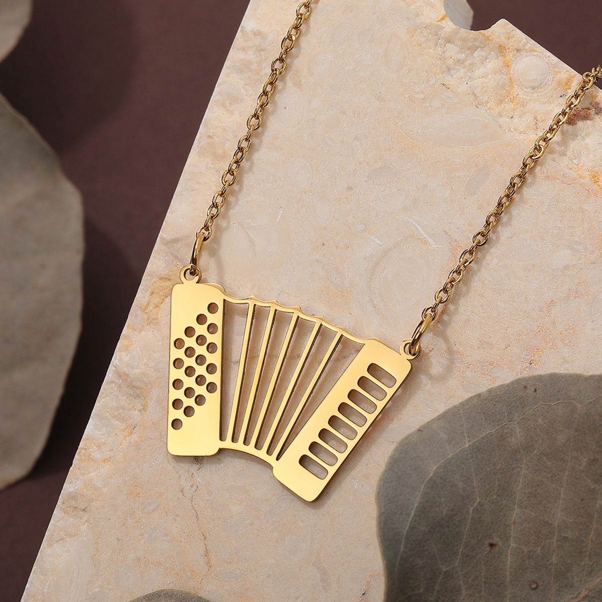 Kinitial Stainless Steel Accor - Musical Instrument Jewelry ulasan dan harga
