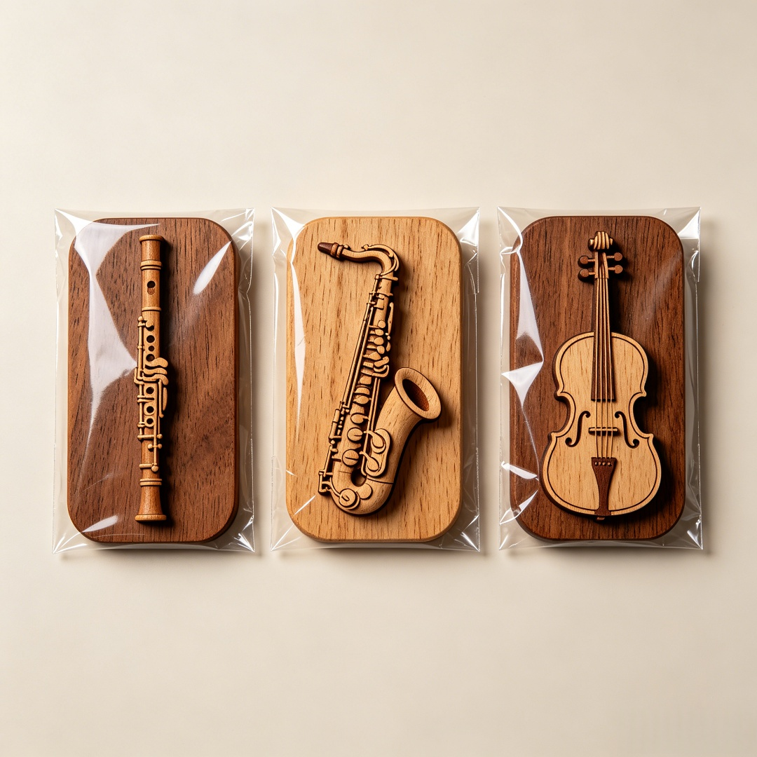 Custom Fridge Magnet Wooden Mu - Musical Instrument Old ulasan dan harga