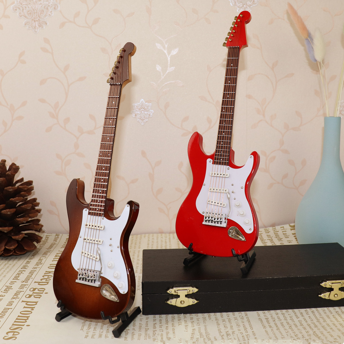Mini Electric Guitar Wooden Mi - Musical Instrument Old ulasan dan harga