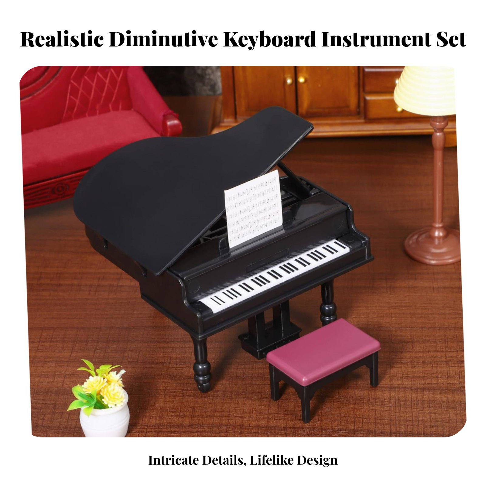 Dollhouse Piano with Bench Pho - Musical Instrument Old ulasan dan harga